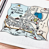 Newport Beach Map Kitchen Tea Towel