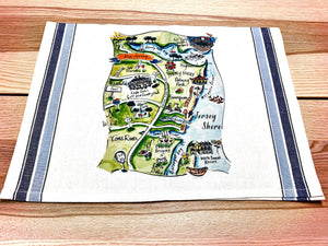 Jersey Shore (Design 1) Map Kitchen/Tea Towel