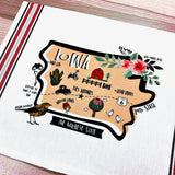 Iowa State Map Kitchen/Tea Towel