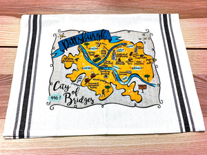 Pittsburgh Map Kitchen/Tea Towel