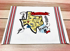 Texas State Map Kitchen/Tea Towel