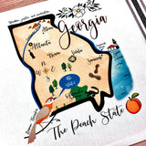 Georgia State Map Kitchen/Tea Towel