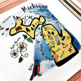 Michigan State Map Kitchen/Tea Towel
