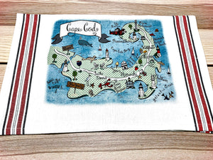 Cape Cod (Full Color) Map Kitchen/Tea Towel