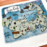 Cape Cod (Full Color) Map Kitchen/Tea Towel