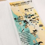 California Literary Map Kitchen/Tea Towel