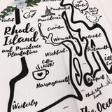 Rhode Island State Map Kitchen/Tea Towel