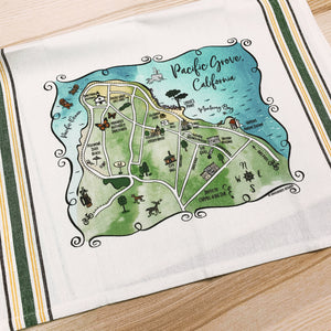 Pacific Grove Map Kitchen/Tea Towel